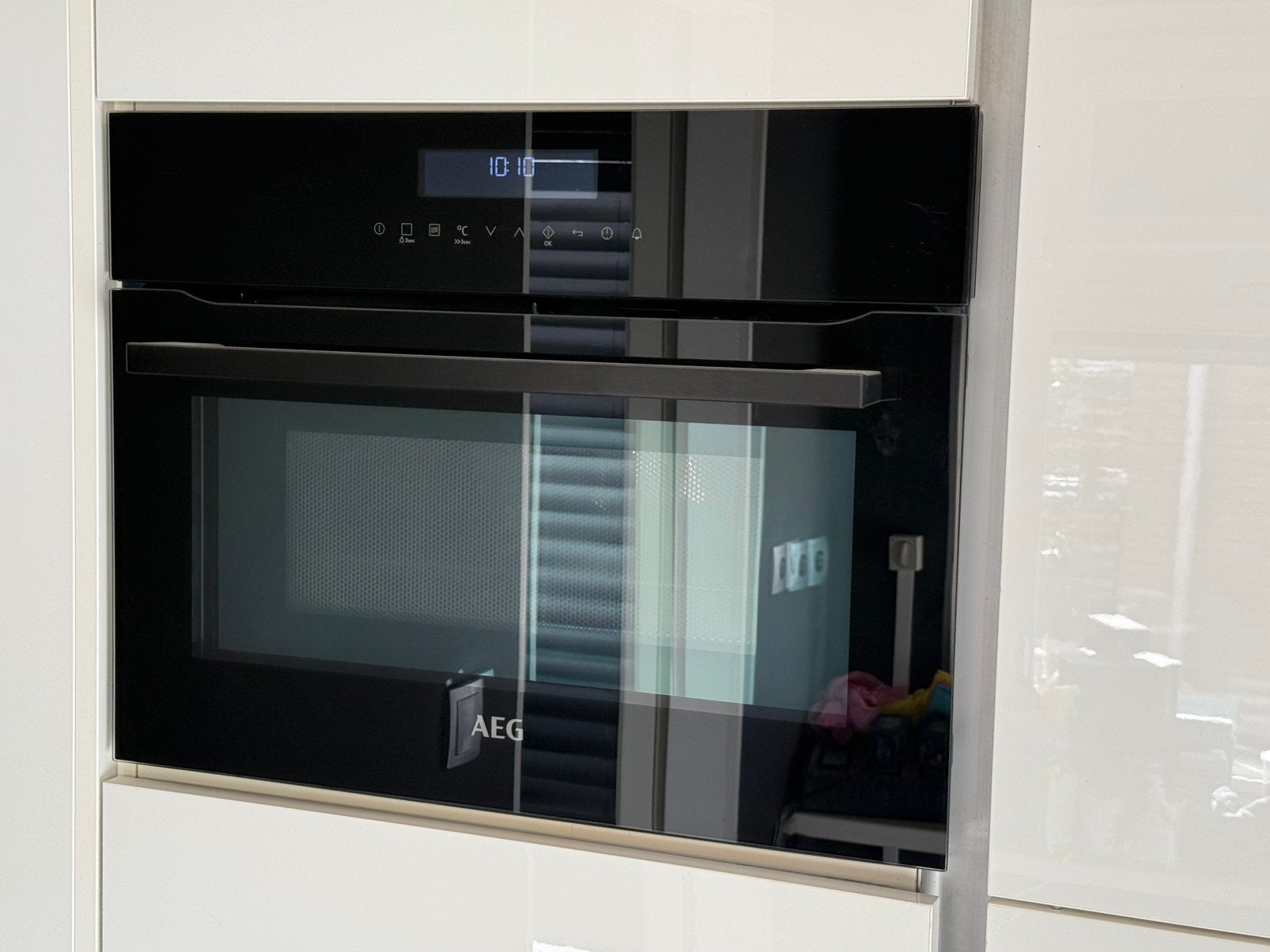 AEG inbouw combi oven met magnetron te koop, Ophalen, Gebruikt, Hete lucht, Inbouw