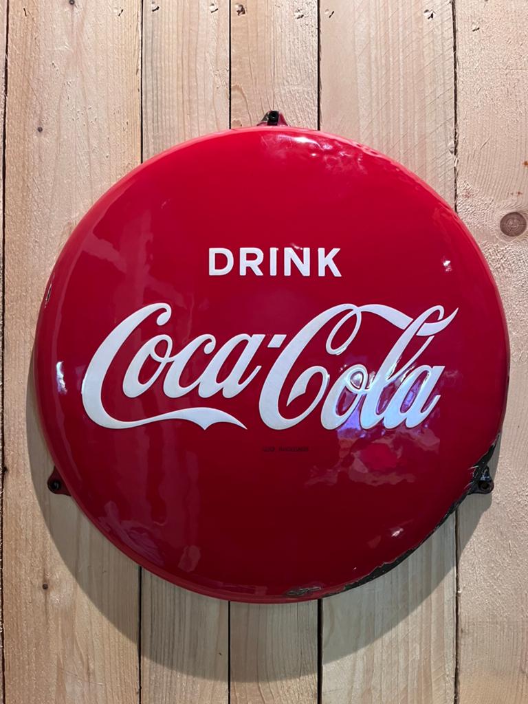 Emaille bord Coca Cola, Ophalen of Verzenden, Gebruikt, Reclamebord