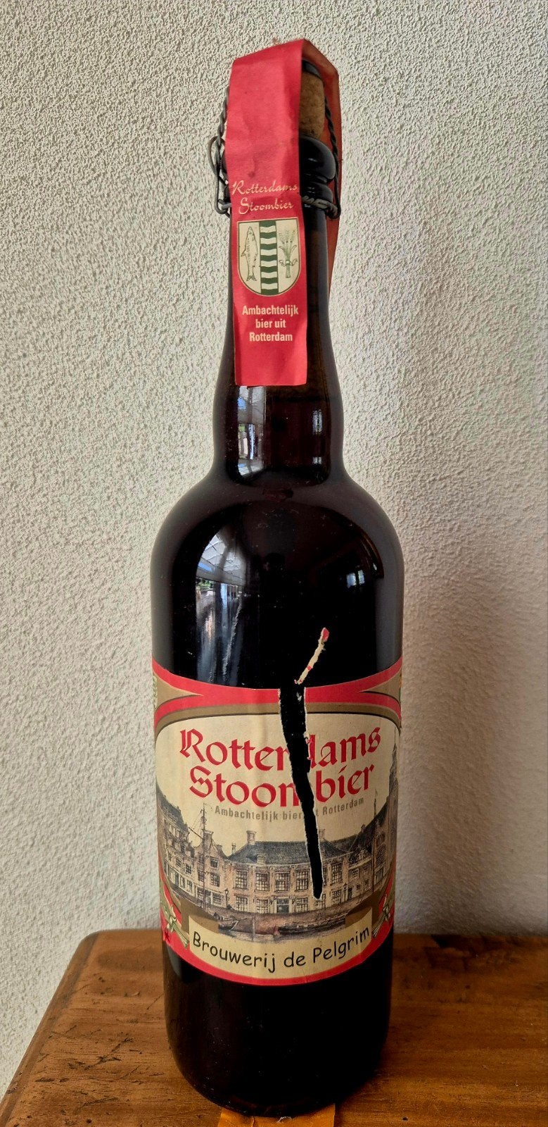 2003 fles Rotterdams Stoom bier Stadsbrouwerij De Pelgrim, Ophalen of Verzenden, Zo goed als nieuw, Flesje(s), Overige merken