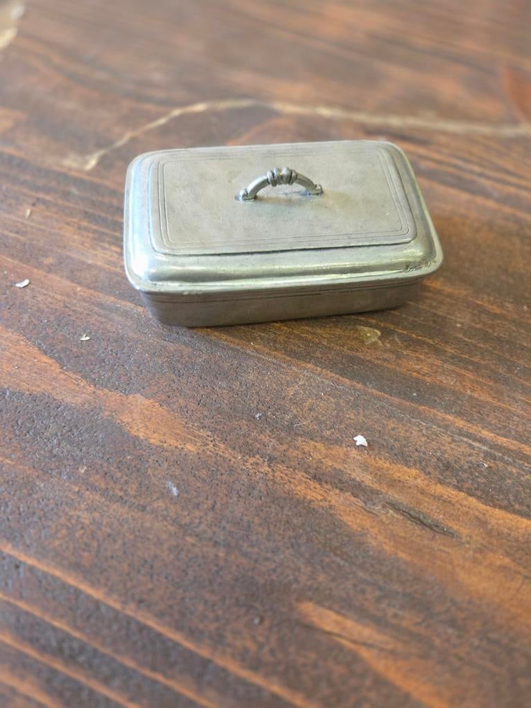 Prachtig Antiek/Vintage Tinnen Doosje - 95% Puur Tin - Gemer, Antiek en Kunst, Antiek | Tin, Ophalen of Verzenden