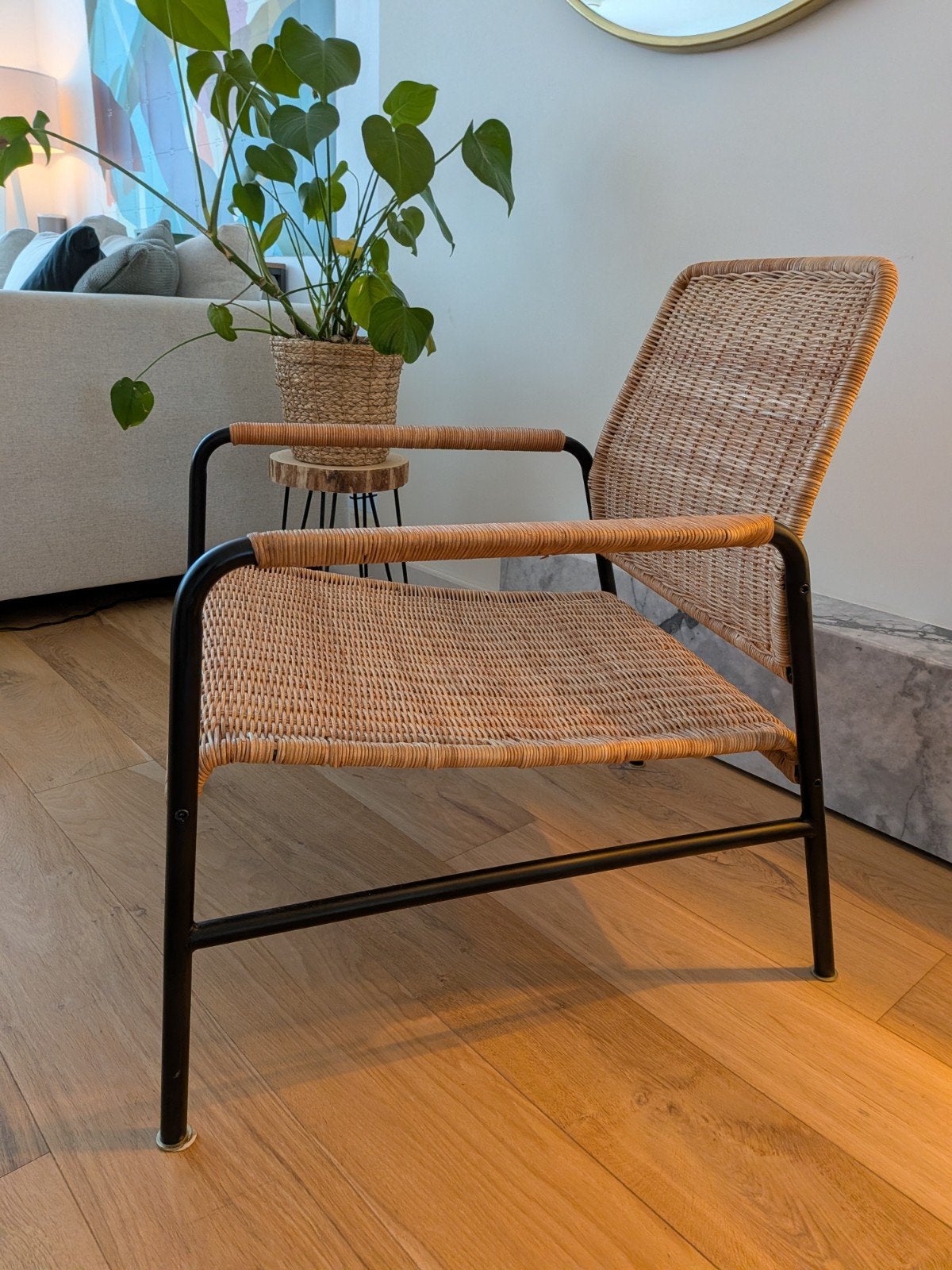 IKEA Ulriksberg rotan stoel in zeer goede staat, Ophalen, Bruin, Riet of Rotan, Zo goed als nieuw