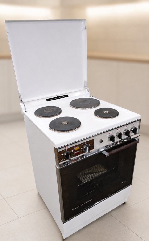 Electrisch fornuis 4 pit Retro 1975, Ophalen, Minder dan 85 cm, Grill, 4 kookzones
