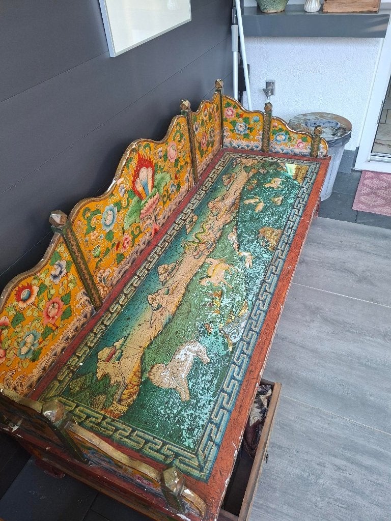 Tibitiaans authentiek bankje, Ophalen, Gebruikt, Minder dan 75 cm, 150 tot 200 cm