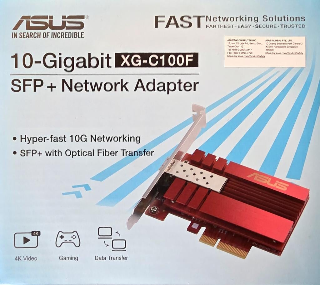 ASUS XG-C100F 10-Gigabit SFP+ Netwerkadapter, Computers en Software, Netwerkkaarten, Ophalen of Verzenden, Nieuw, Intern, ASUS