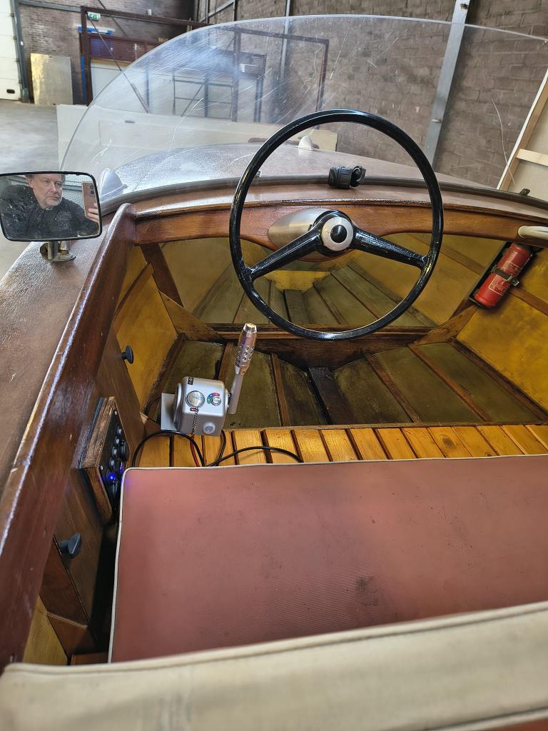 Riva Junior achtige houten tourboot te koop. Electrisch!, Watersport en Boten, Gebruikt, Elektrisch, Ophalen of Verzenden, Buitenboordmotor