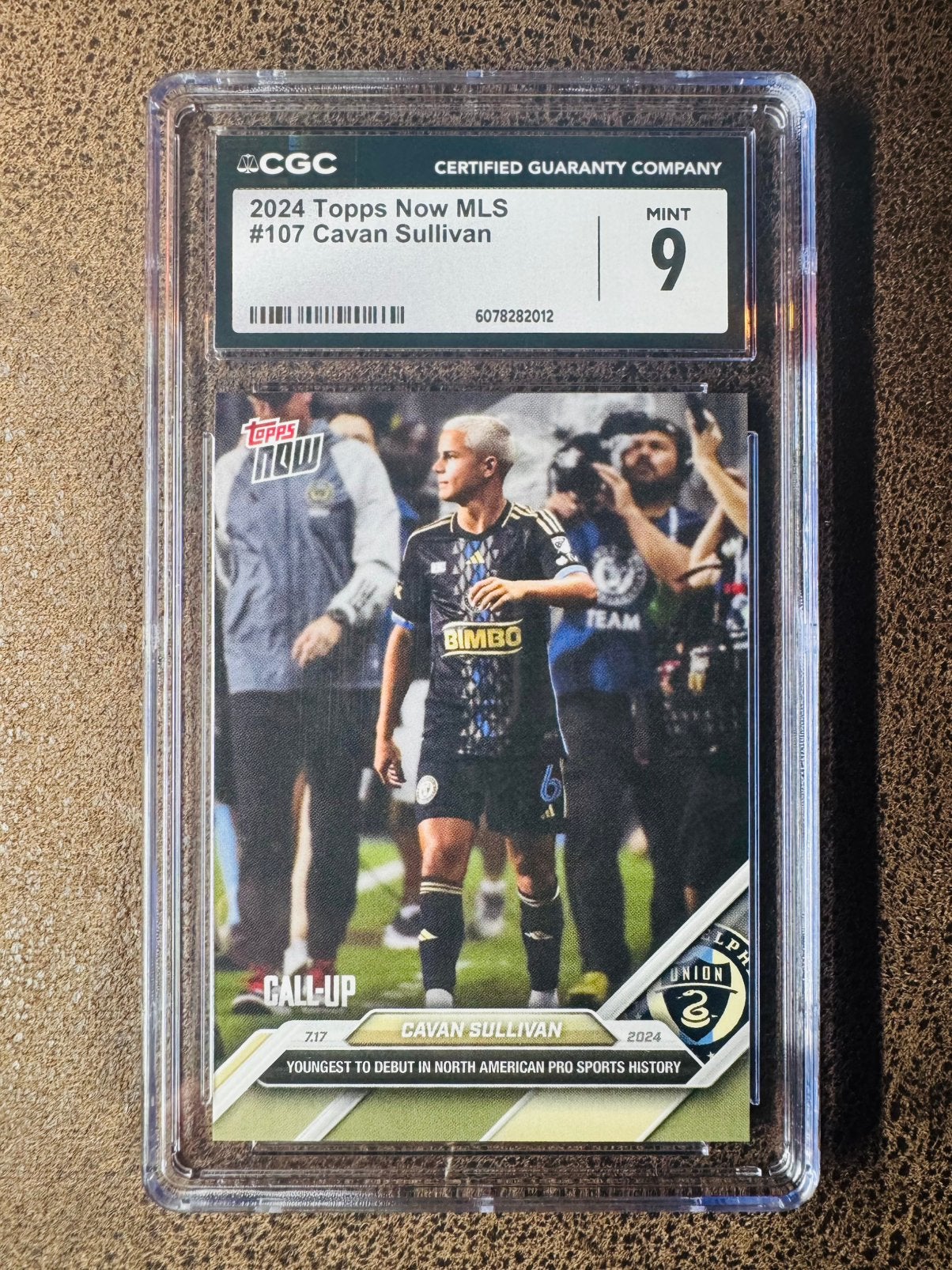 Topps Now MLS 2024 Cavan Sullivan #107 CGC 9 RC Rookie, Hobby en Vrije tijd, Ophalen of Verzenden, Zo goed als nieuw, Plaatje