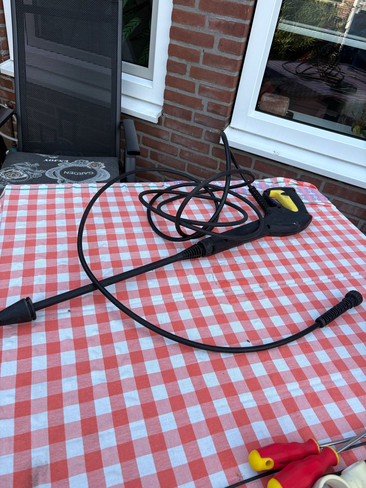 Kärcher hogedrukreiniger spuitpistool met slang, Ophalen of Verzenden, Gebruikt