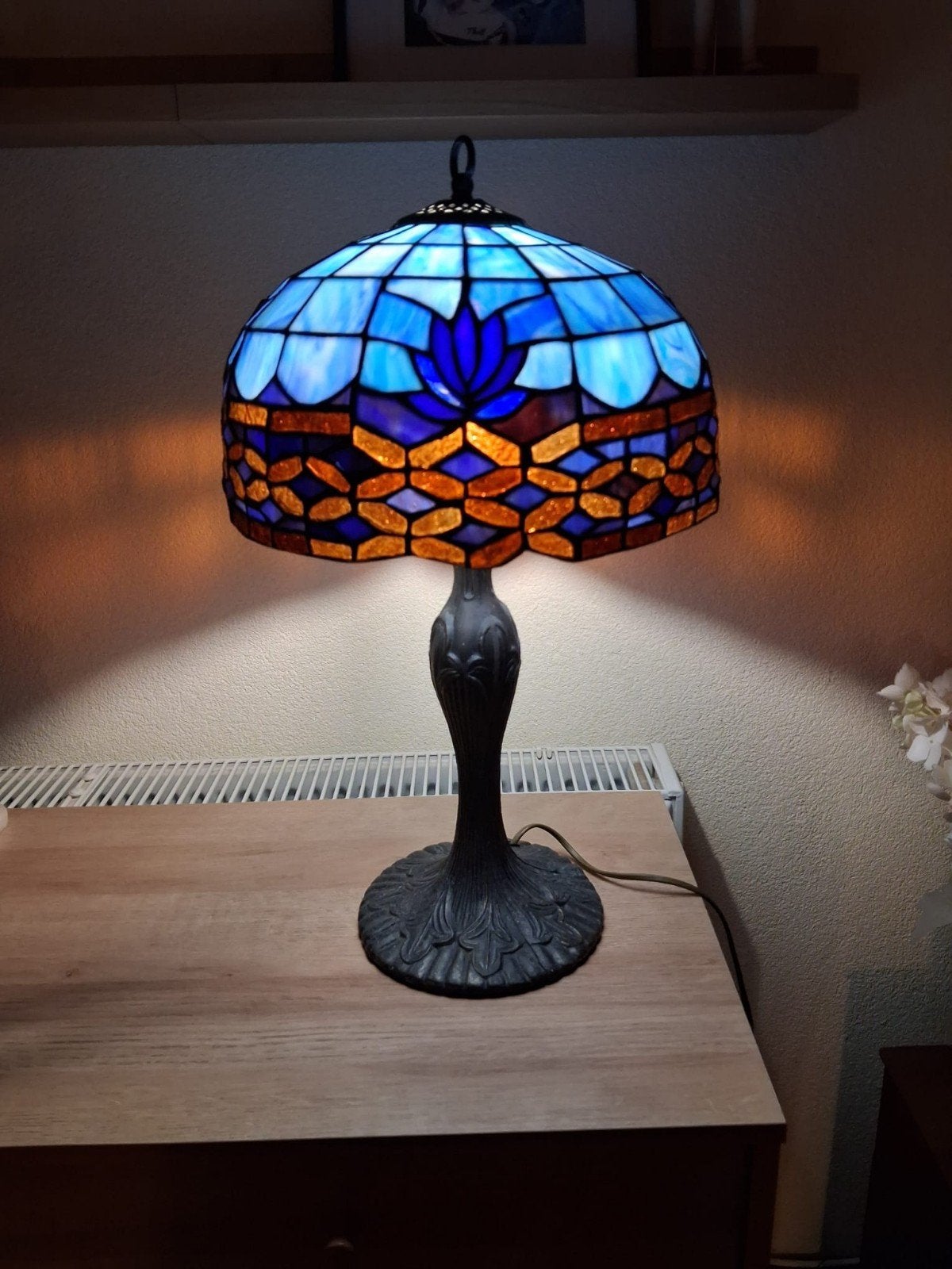 Prachtige Tiffany lamp, Huis en Inrichting, Lampen | Tafellampen, Met schakelaar, Bureaulamp, Art deco, 54 cm
