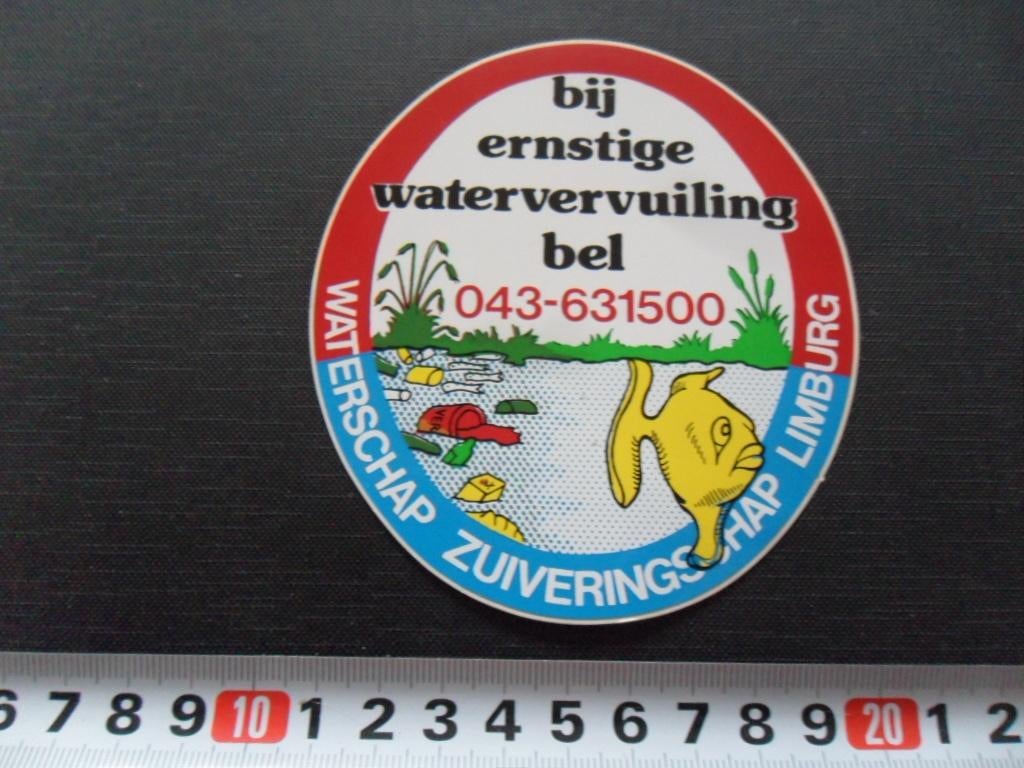 sticker Waterschap Zuiveringsschap Limburg 043-631500, Ophalen, Zo goed als nieuw