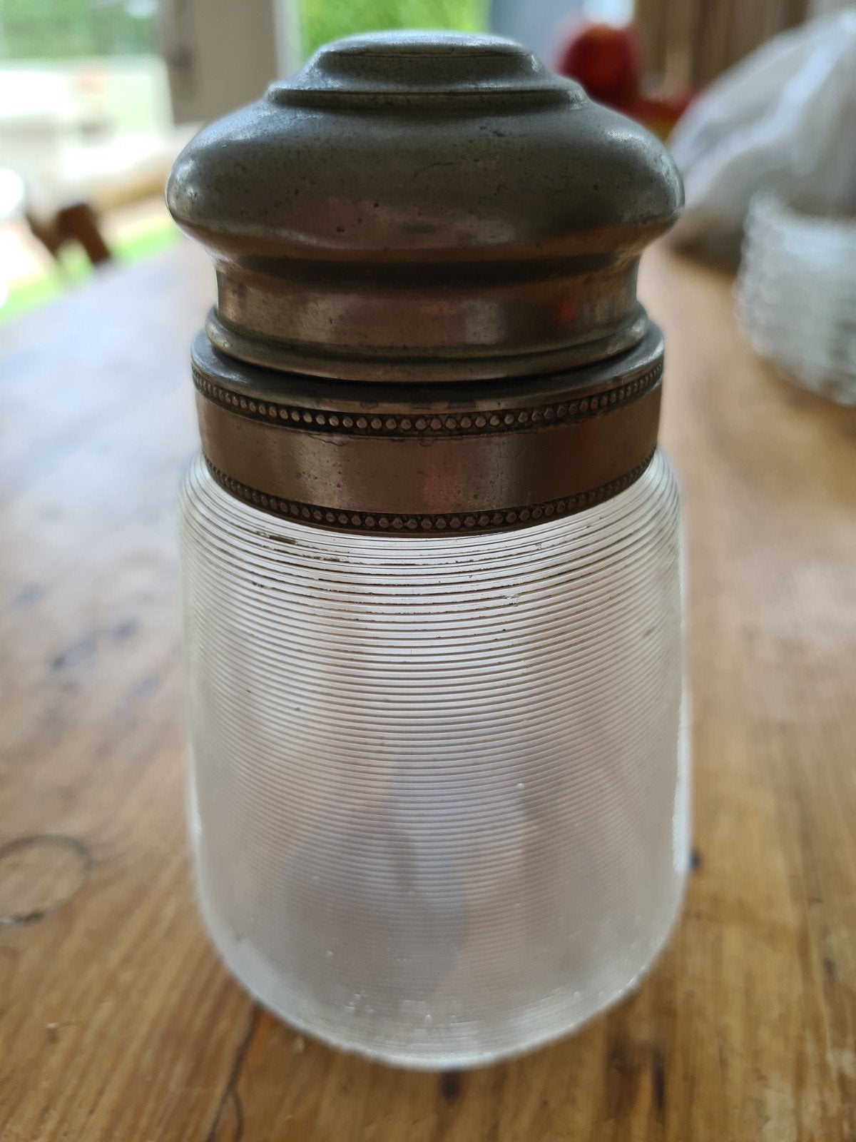 Antieke, draadglas, theebus/pot., Ophalen of Verzenden