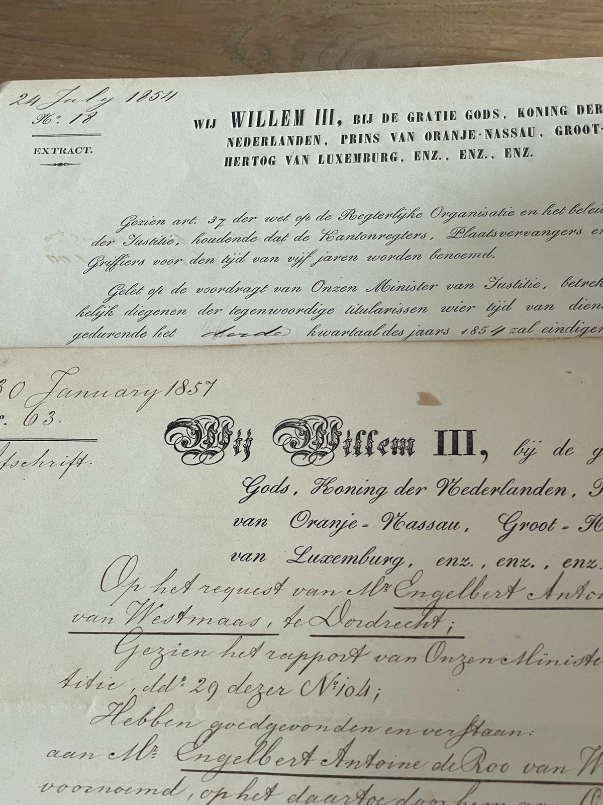 Zeldzaam van Koning Willem lll documenten, Ophalen of Verzenden, Gebruikt, Nederland, Overige typen