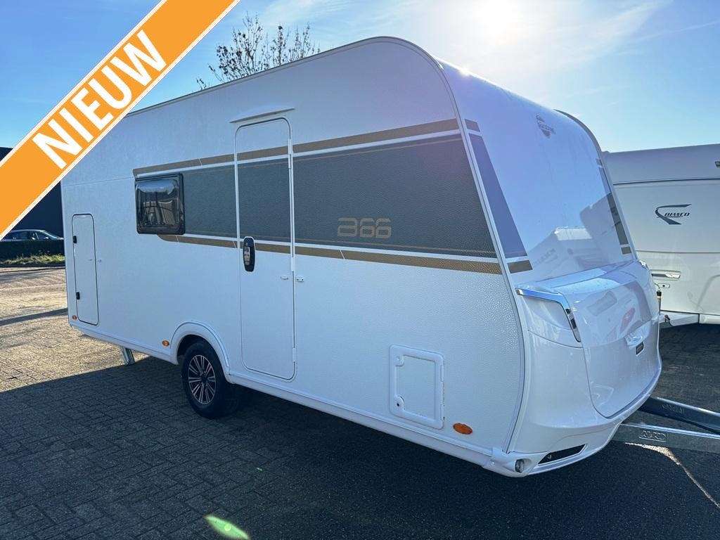 Bürstner B66 480 TK € 2.500,- gratis optie, Caravans en Kamperen, Schokbreker, Dwars-stapelbed, Treinzit, Bürstner