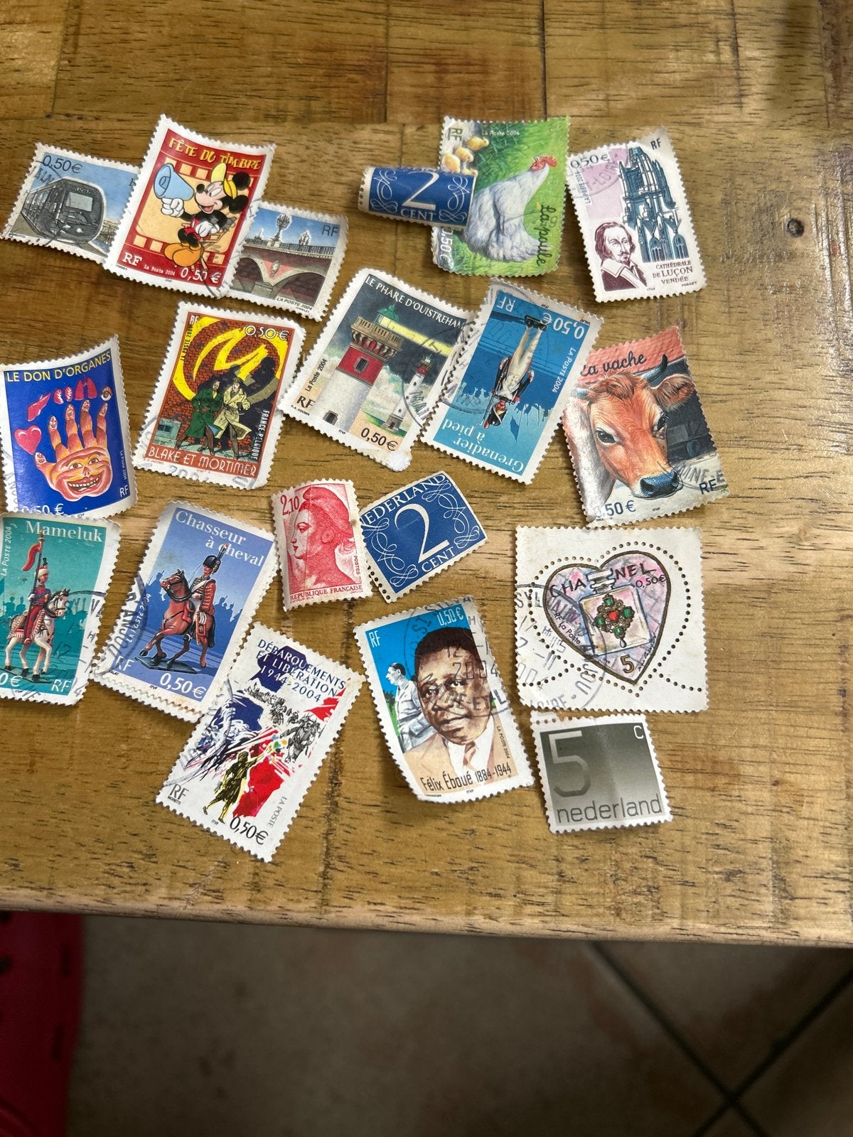 Lotje diverse oude postzegels - Frankrijk, Nederland, Ophalen of Verzenden, Overige landen, Gestempeld