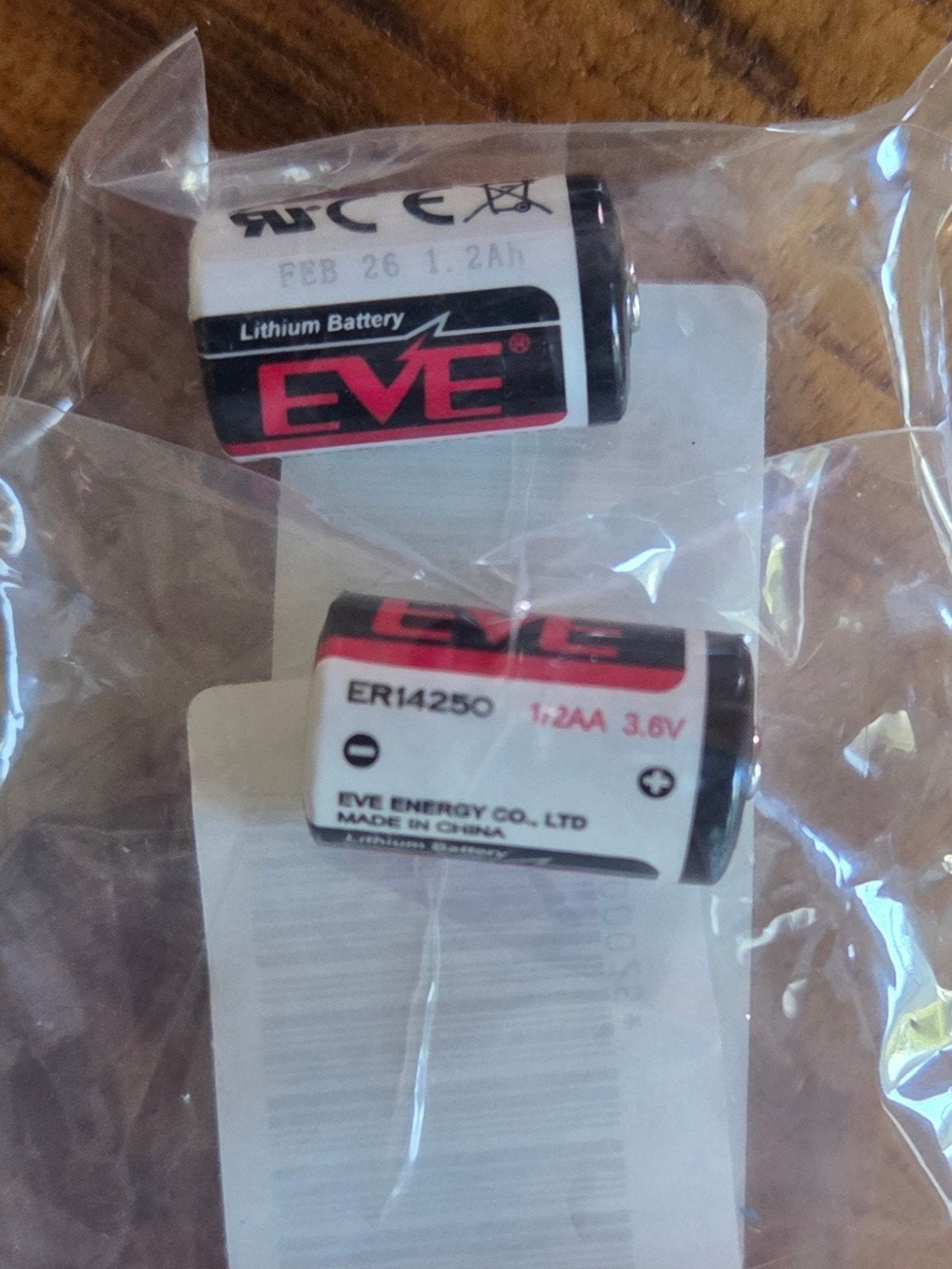 EVE ER14250 batterijen 1/2 AA alarmsysteem, Ophalen of Verzenden, Nieuw, Oplaadbaar
