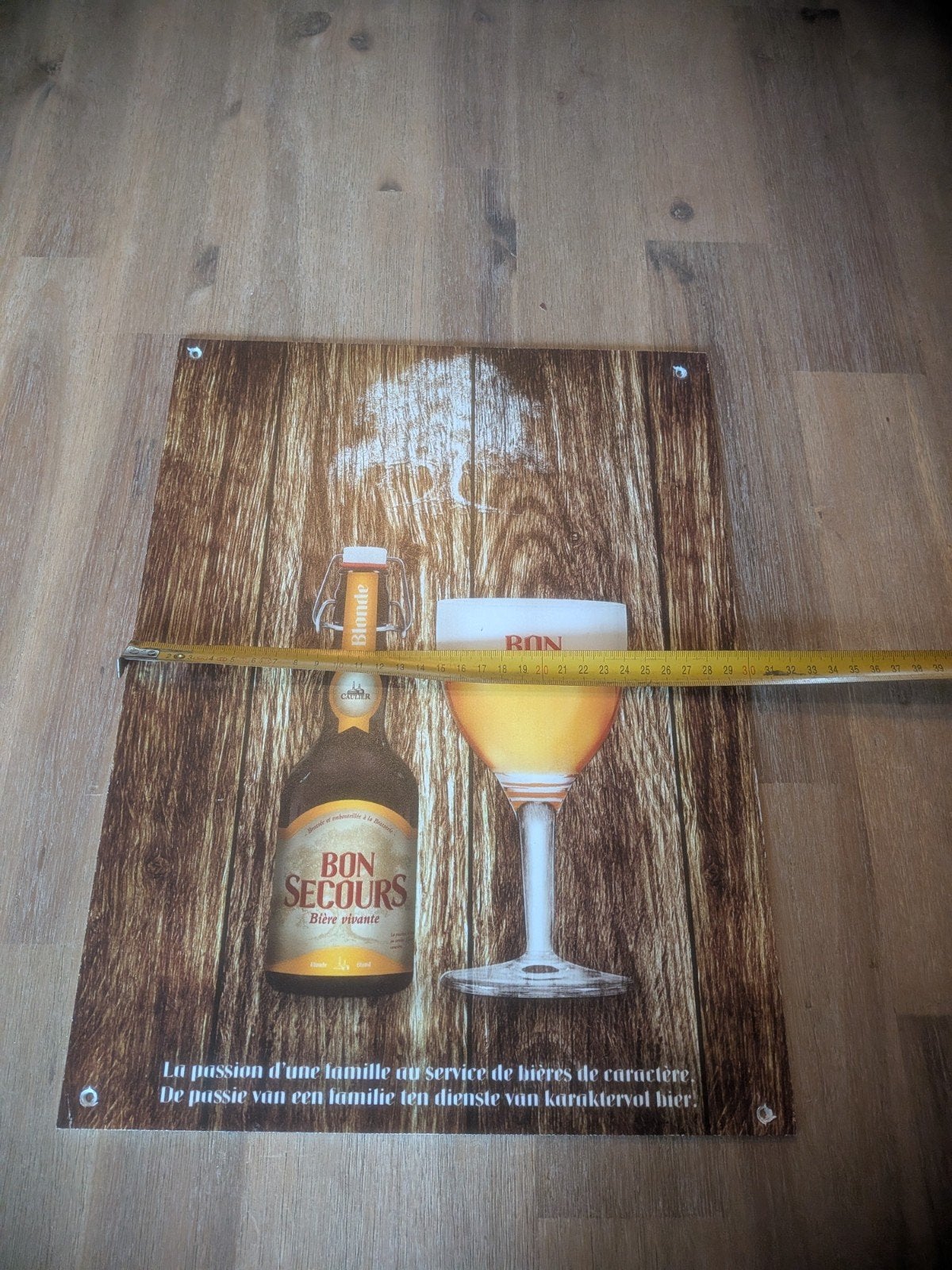 Bon Secours Bier Reclamebord - Vintage Look, Ophalen of Verzenden, Gebruikt, Reclamebord