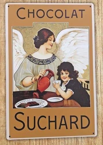 MILKA Suchard Vintage Chocolade Reclame Metalen Wandbord ., Verzenden, Nieuw