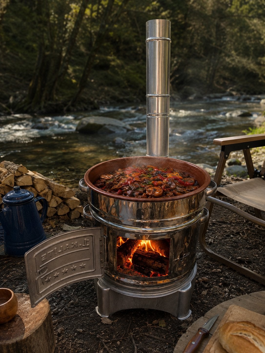 Houtskool & Houtvuur Kookset – Ideaal voor Thuis en Camping, Ophalen of Verzenden, Nieuw