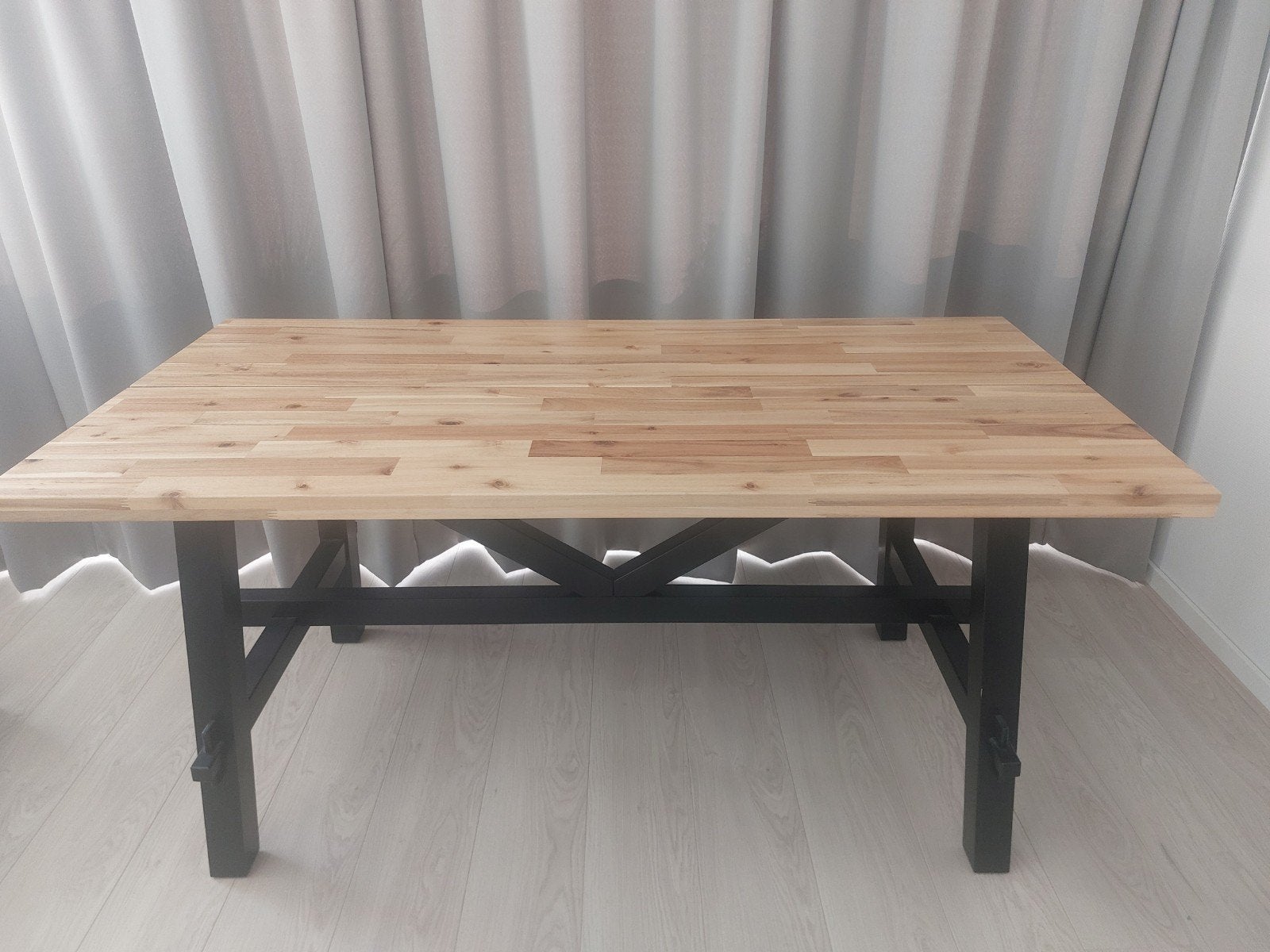 IKEA SKOGSTA eettafel 160x81 cm – acaciahout, Ophalen, Gebruikt, 50 tot 100 cm, 150 tot 200 cm