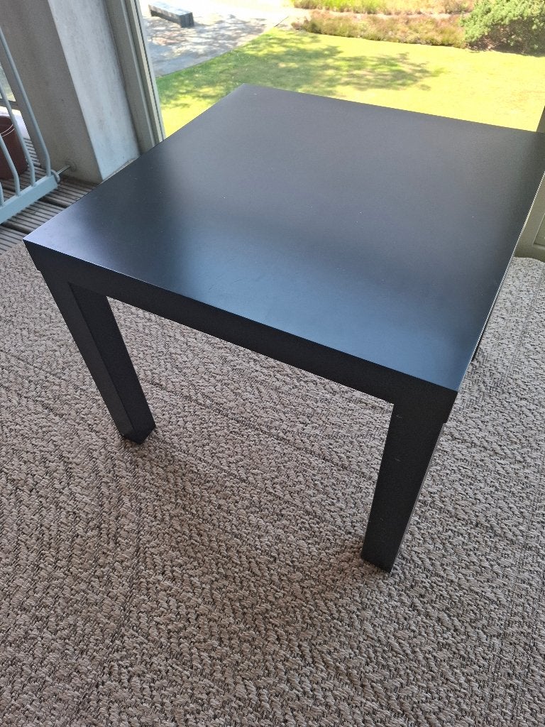 Wooden side table ikea - black, Ophalen, Gebruikt, 50 tot 100 cm, Vierkant