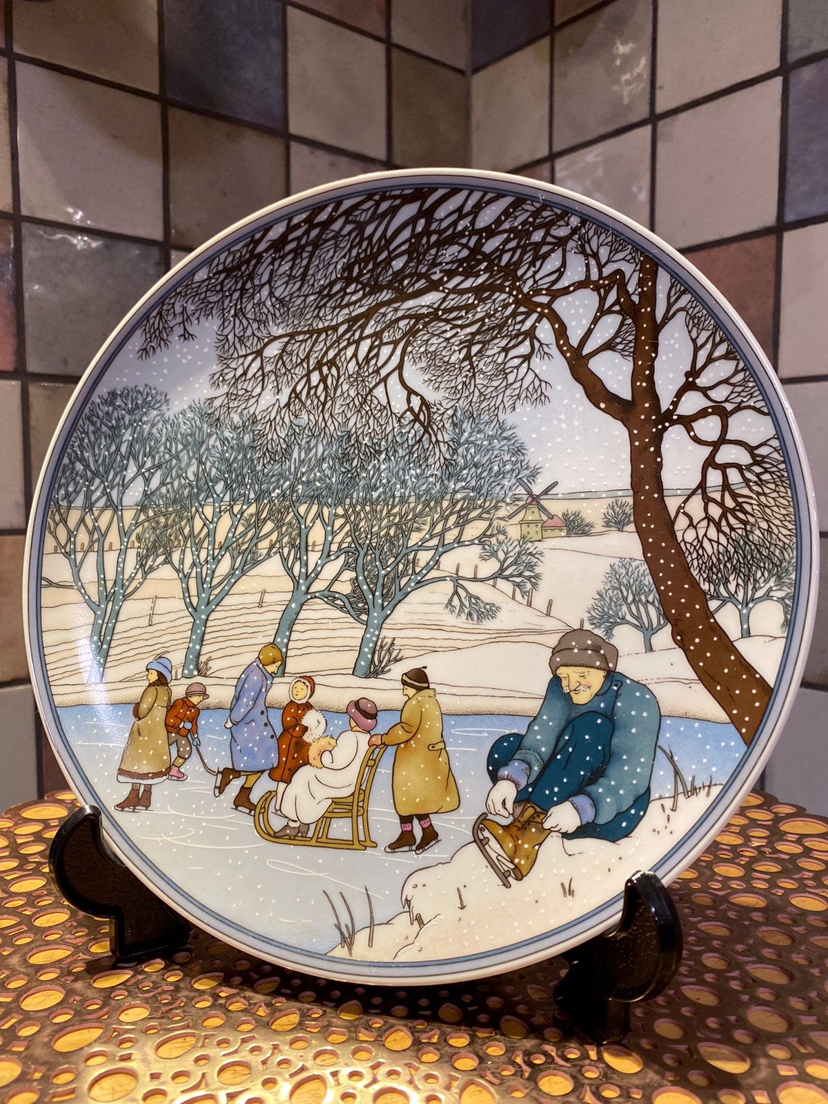 Villeroy & Boch,Heinrich,jaargetijdebord,Winter,diam. 25 cm, Antiek en Kunst, Ophalen of Verzenden