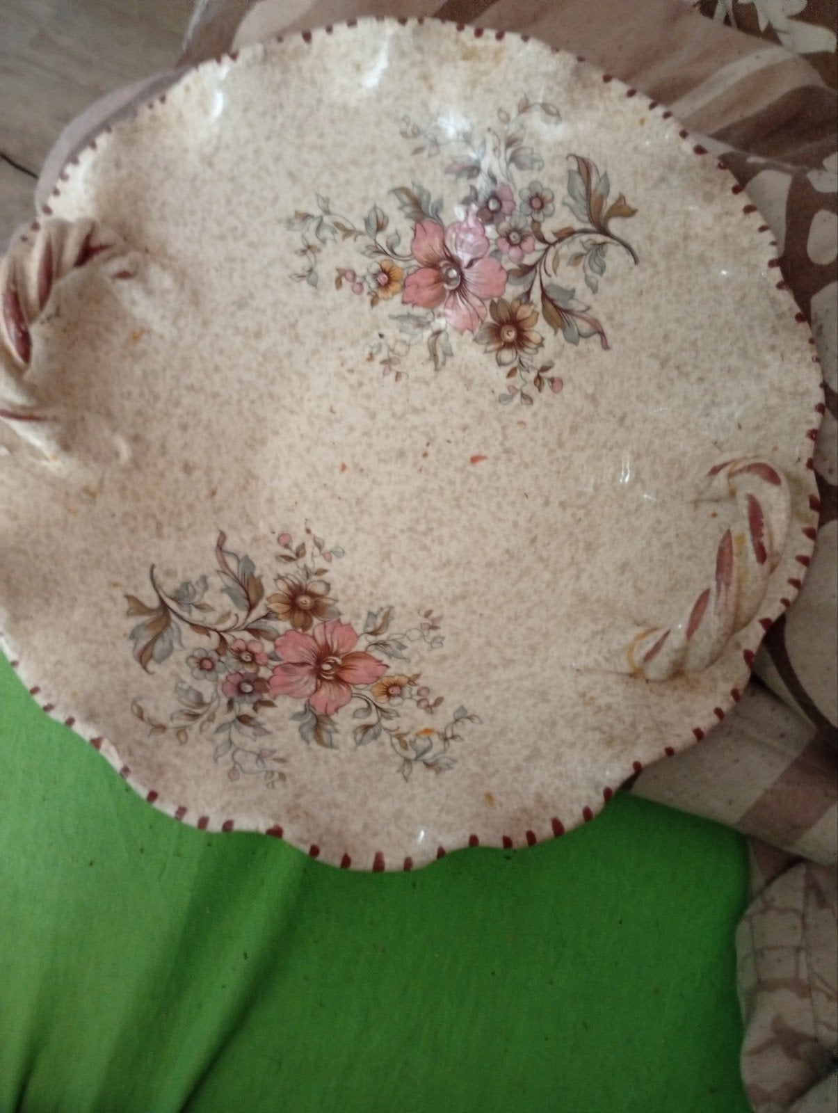Antieke Hand Painted Schaal met Bloemmotief - Handar, Ophalen