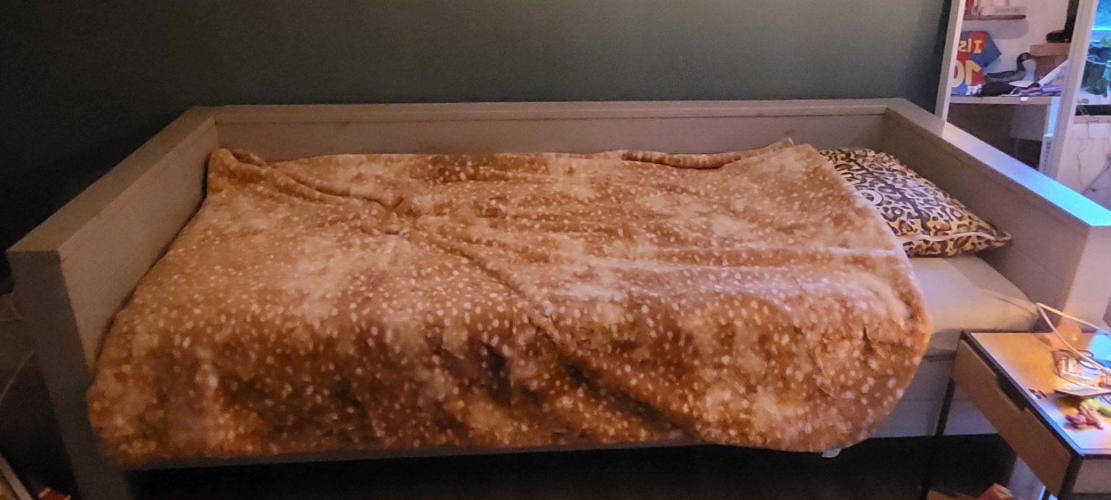 bed Woood, Dennis,  Grijs Hout, Ophalen, Gebruikt, 90 cm, Eenpersoons