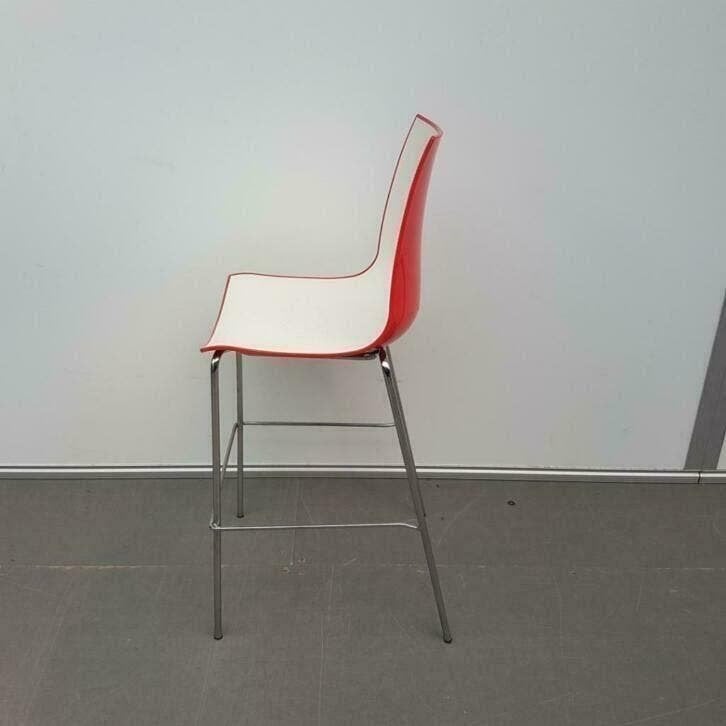 Pedrali stoel barkruk kruk wit/rood kunststof, Ophalen, Gebruikt, Kunststof, Eén