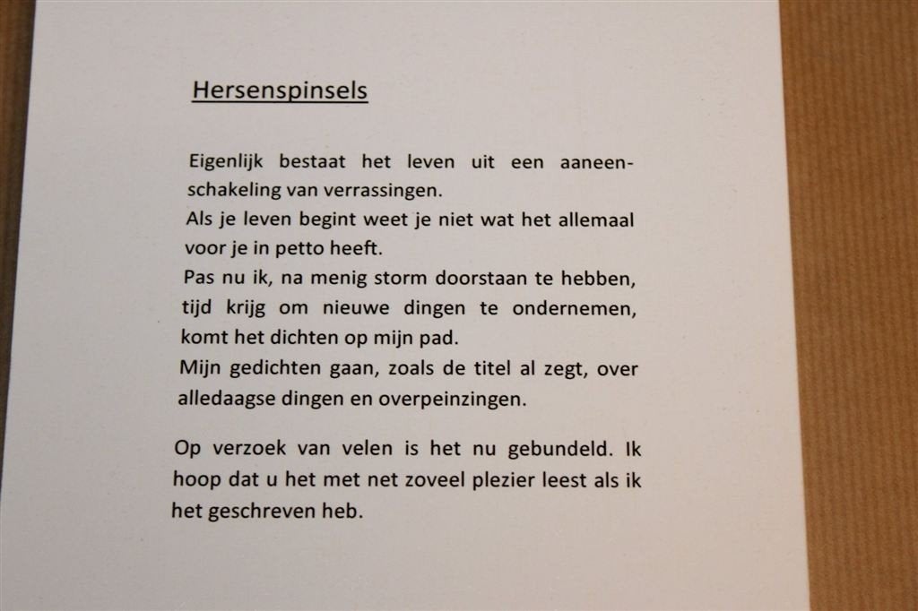 Hersenspinsels — Gedichten over het Leven en Gevoelens, Ophalen of Verzenden, Gelezen, Overige onderwerpen, Achtergrond en Informatie