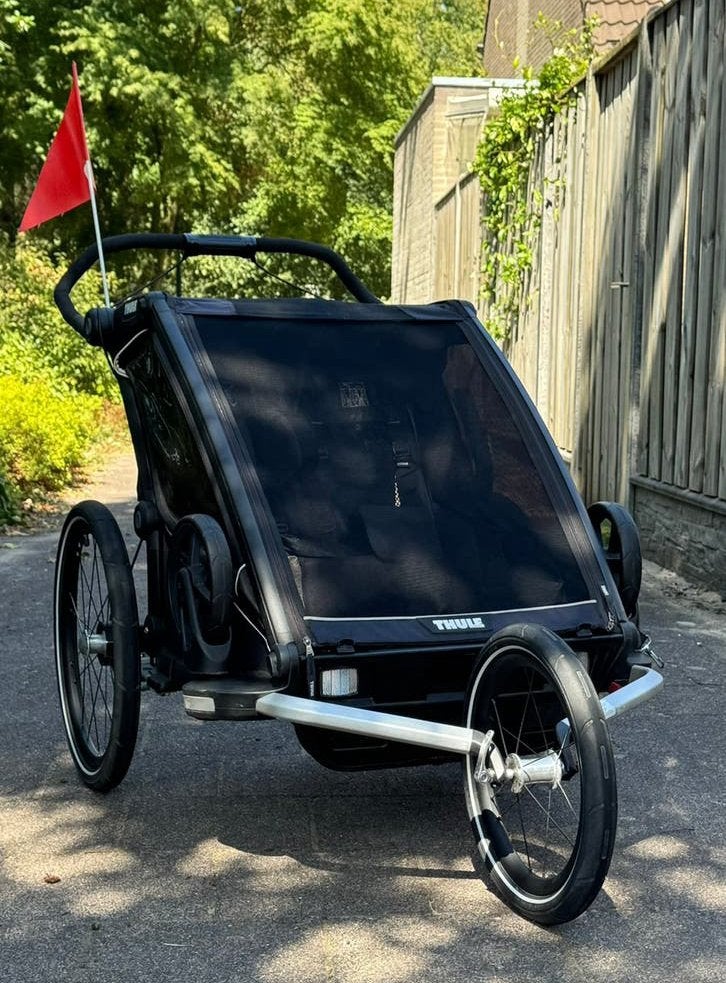 Thule Chariot Sport 2 Double – veel accessoires – topstaat, Ophalen, Opvouwbaar, Minder dan 20 kg, Zo goed als nieuw