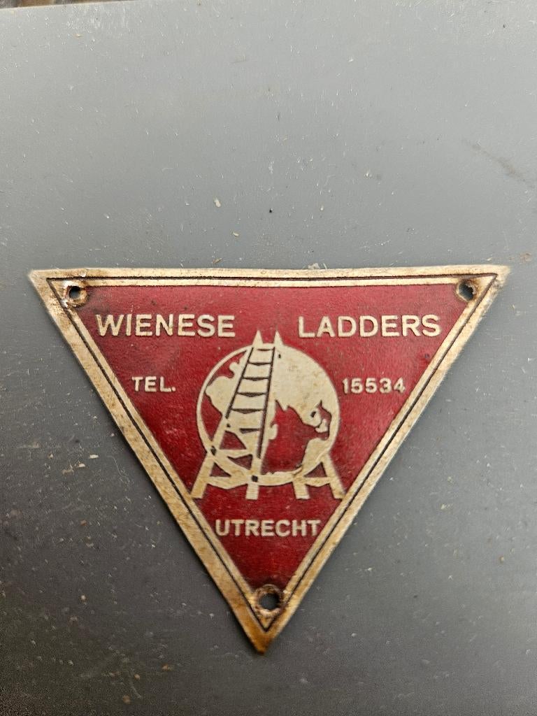 Origineel Antiek Merkplaatje Wienese Ladders Utrecht, Ophalen of Verzenden