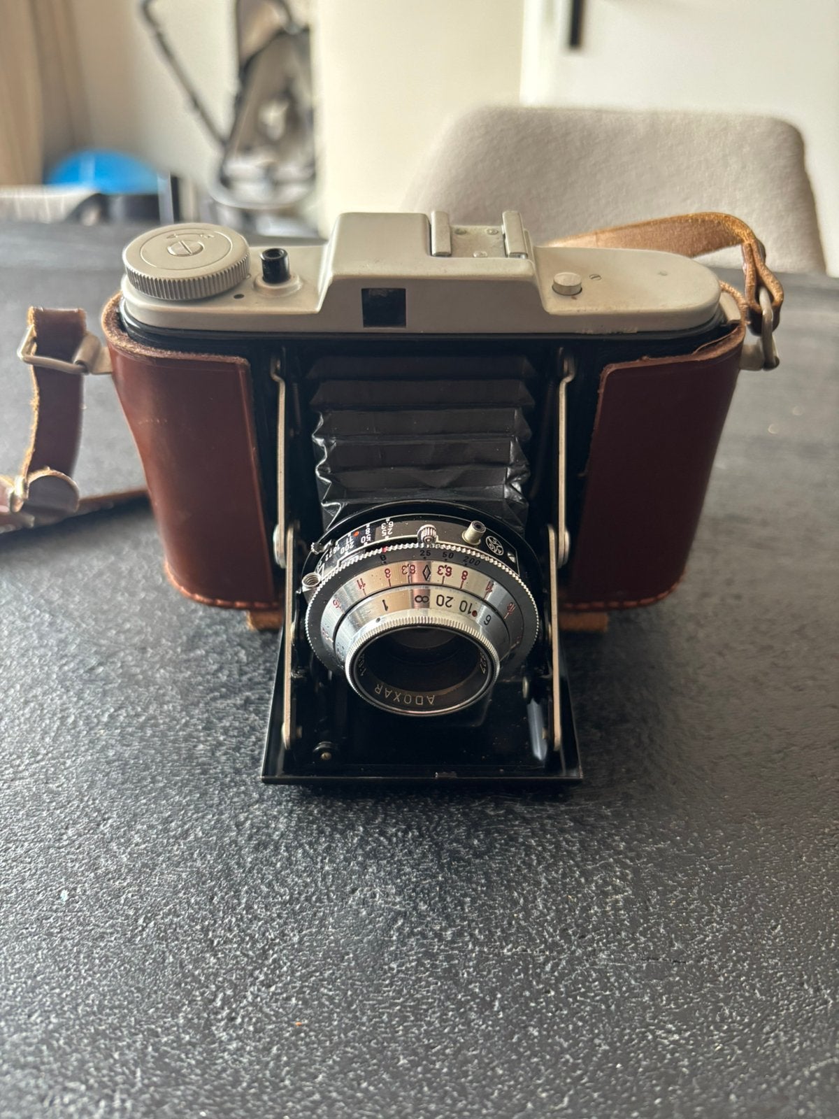 Vintage 50s Adox Golf fotocamera met Agfa camerahoes, Gebruikt, ., Compact, Ophalen of Verzenden
