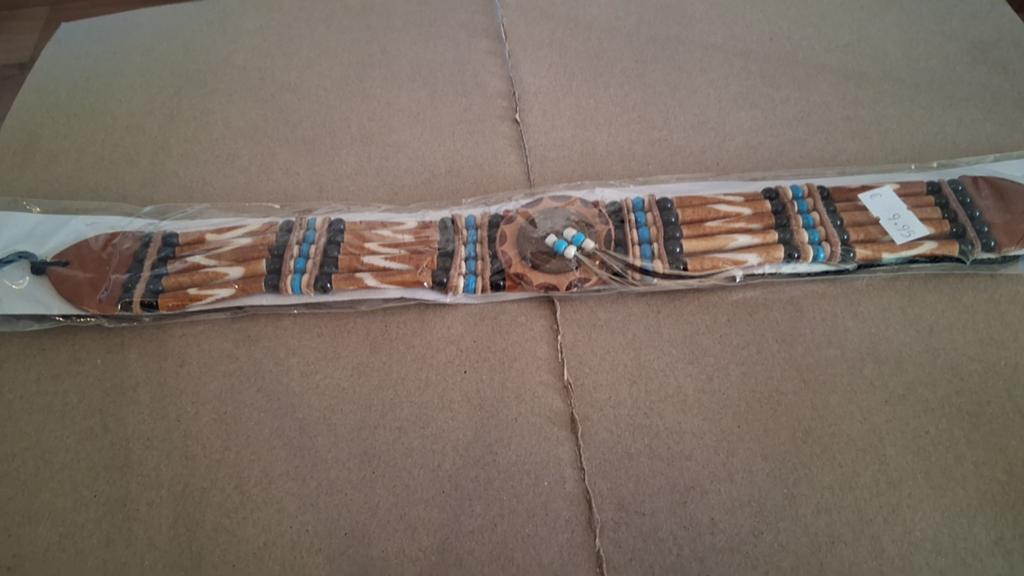 Houten choker ketting met kralen, Ophalen of Verzenden, Nieuw, Bruin, Overige materialen