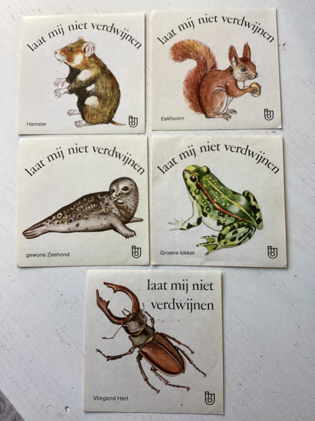 5 stickers Laat mij niet verdwijnen, Verzenden, Zo goed als nieuw, Dier en Natuur