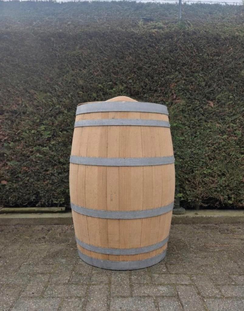 Eikenhouten regenton met los deksel ( blank), Tuin en Terras, Regentonnen, Nieuw, Hout, 150 liter of meer, Verzenden