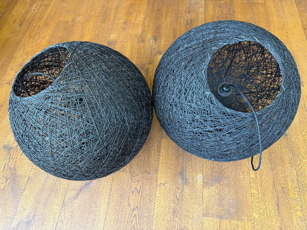 2x landelijke hanglamp 'Corda', Ophalen, Gebruikt, Overige materialen, Landelijk / modern