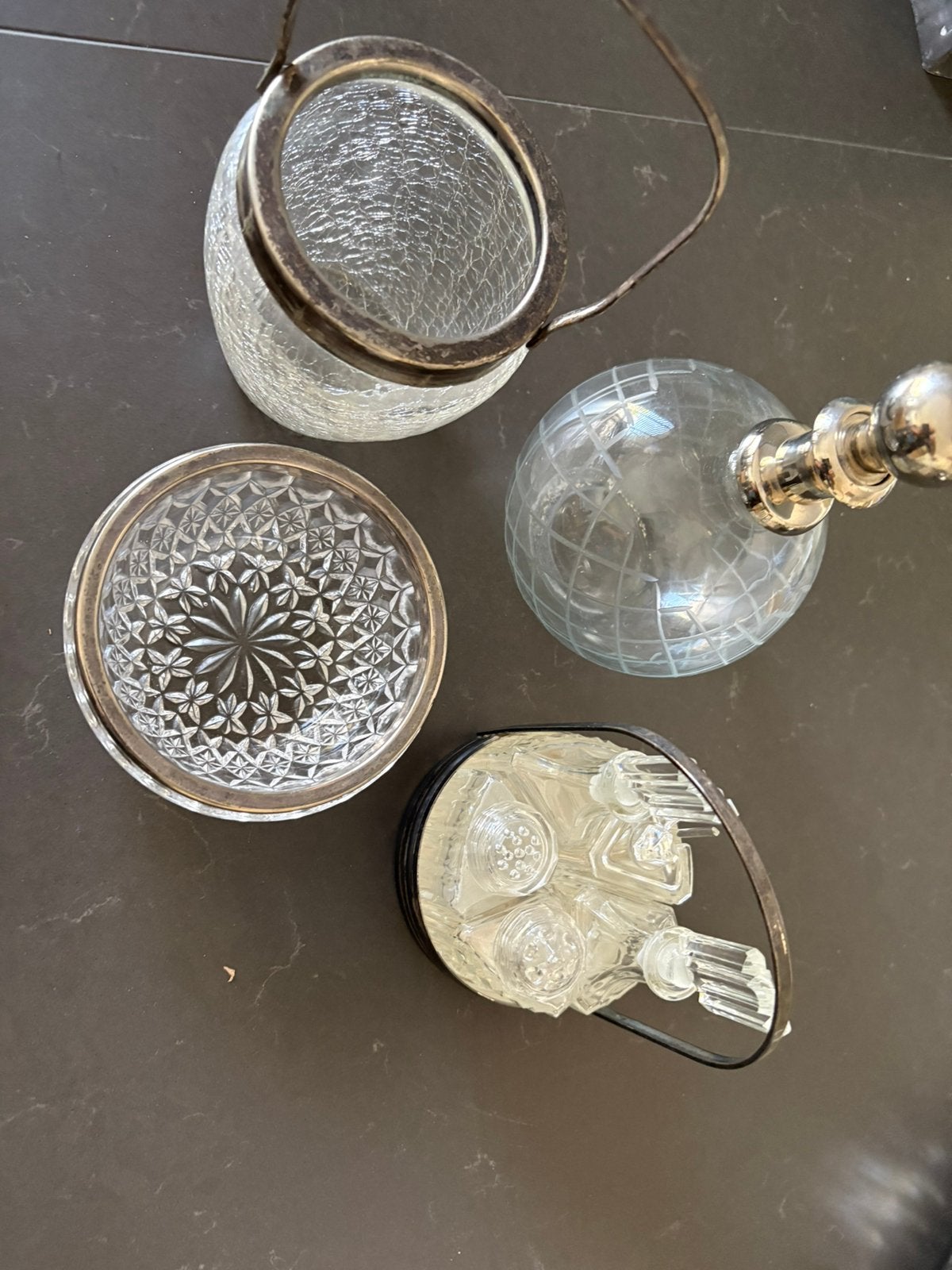 Verzilverde items peper en zout stek karaf emmertje  etc, Antiek en Kunst, Ophalen of Verzenden, Zilver