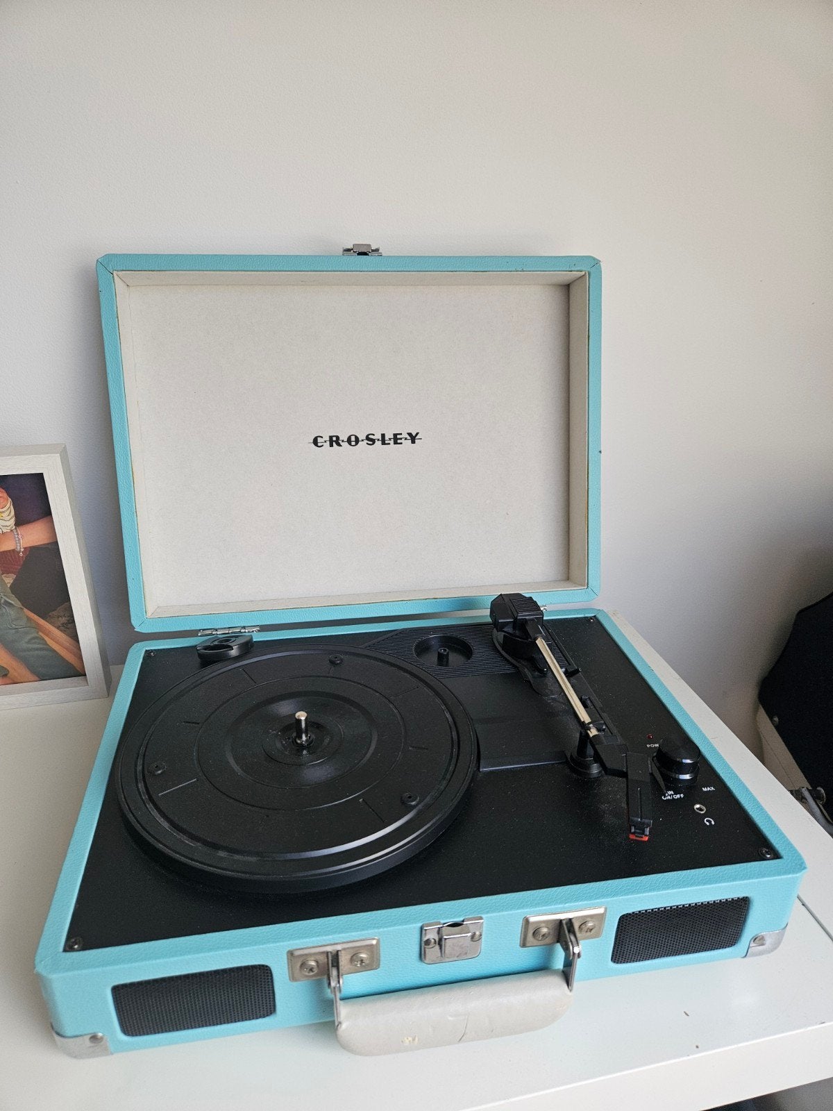 Crosley Mintgroene Platenspeler - Werkt goed!, Audio, Tv en Foto, Platenspelers, Ophalen, Gebruikt, Platenspeler, Overige merken