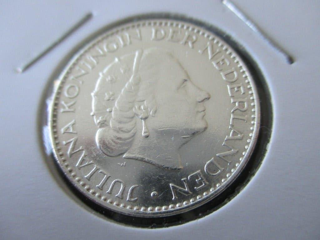 Gulden 1964, Postzegels en Munten, 1 gulden, Koningin Juliana, Zilver, Ophalen of Verzenden