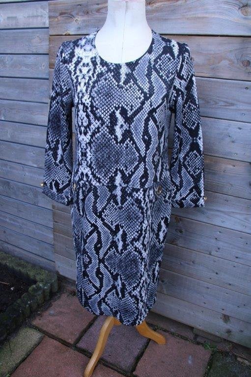 Jurk zwart/ beige snake Batida mt 3 (40) Vaste prijs, Maat 38/40 (M), Zwart, Ophalen of Verzenden, Zo goed als nieuw