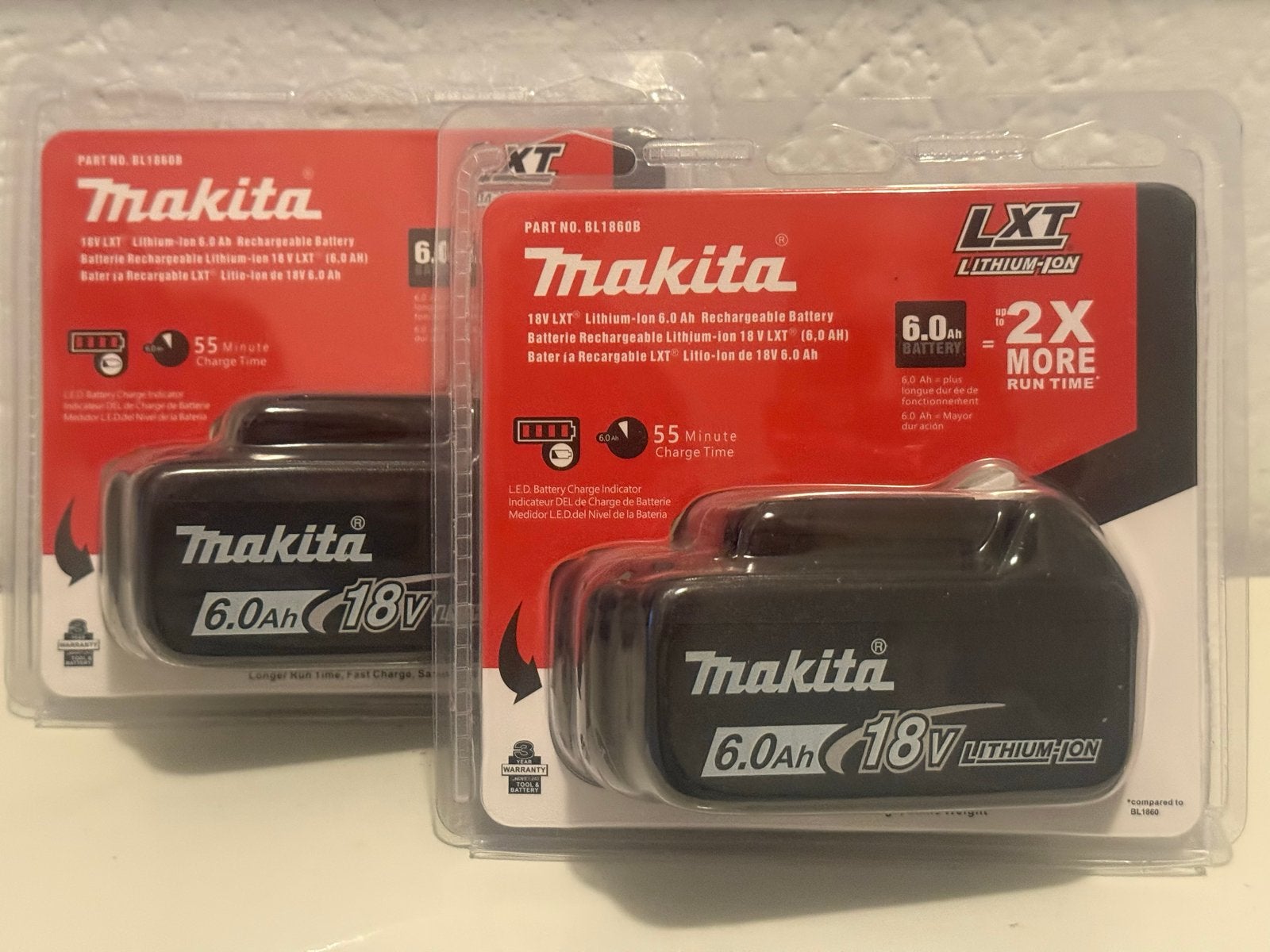 Makita 18V LXT Lithium-Ion 6.0 Ah Accu (2 stuks), Ophalen of Verzenden, Nieuw, Overige typen