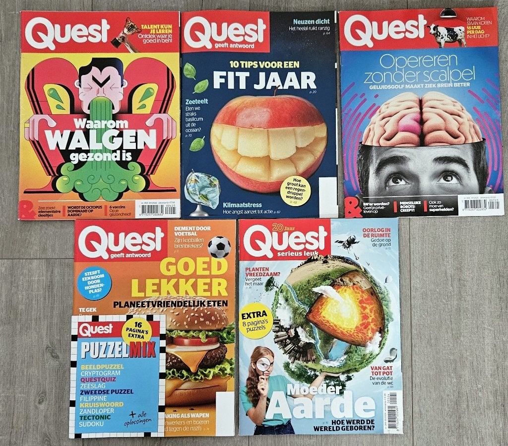 5 x Quest tijdschriften ZGAN, Boeken, Ophalen of Verzenden, Zo goed als nieuw, Overige typen