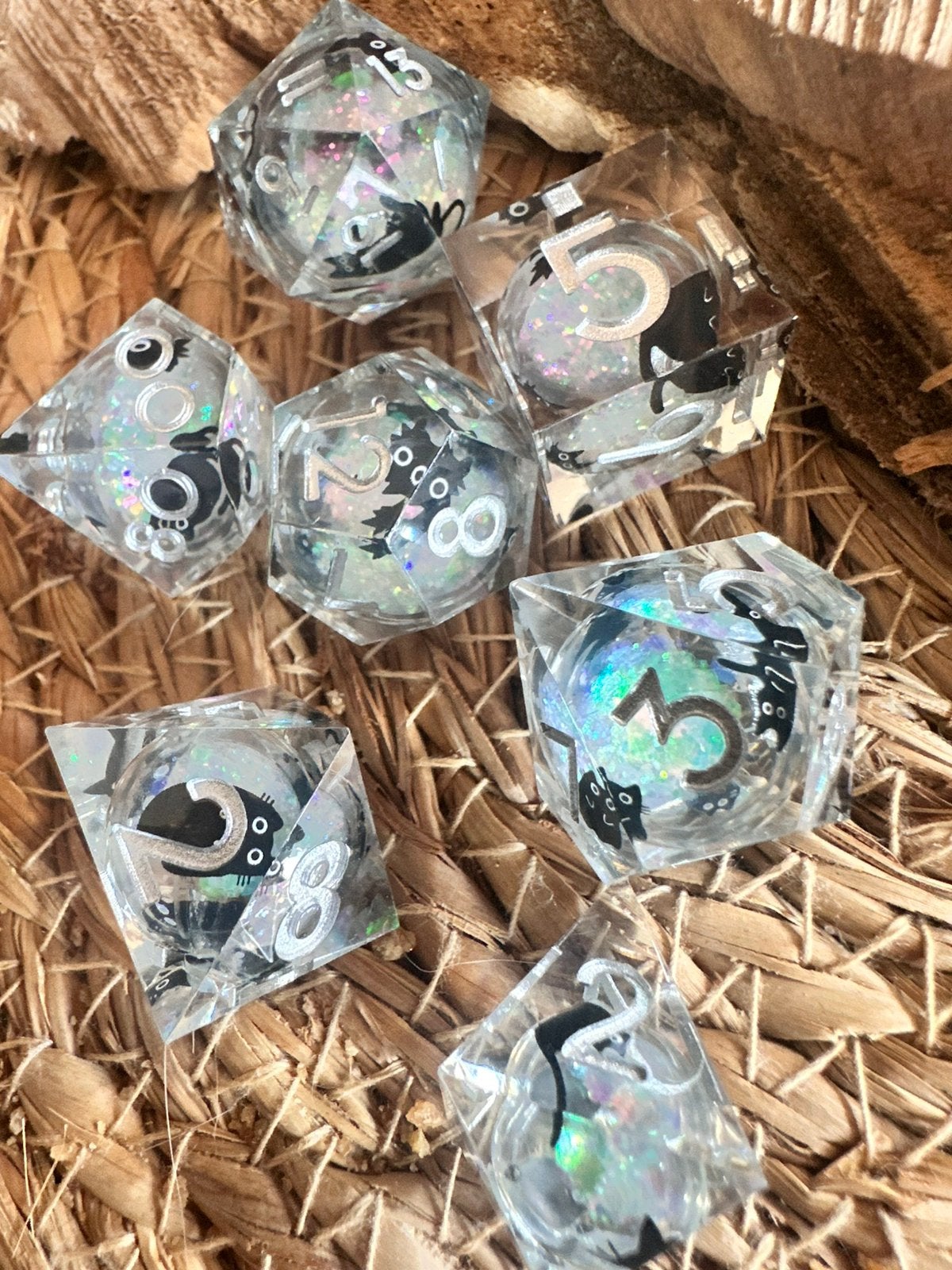 DND dice / Cats / katten / dobbelstenen / RPG / D&D, Hobby en Vrije tijd, Wargaming, Ophalen of Verzenden, Zo goed als nieuw, Overige soorten
