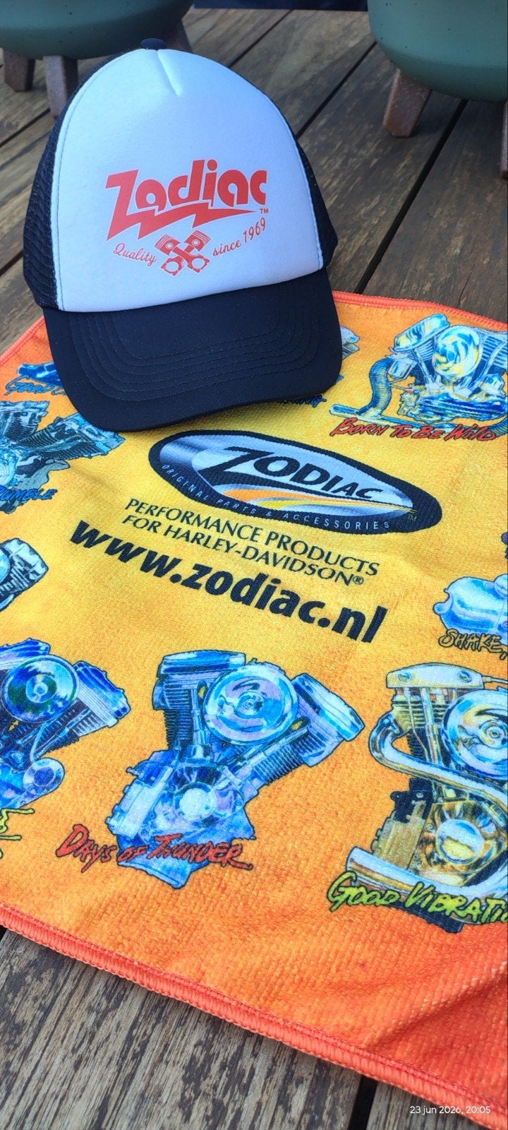 Zodiac Harley Davidson pet + microvezel handdoekje, Ophalen of Verzenden, Nieuw