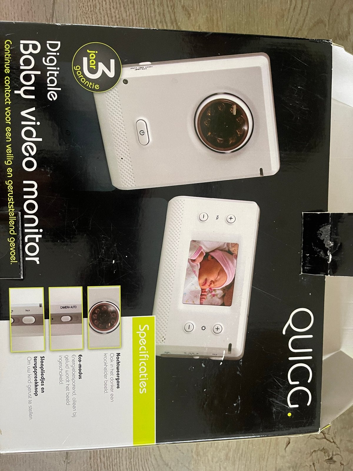 Quigg Digitale Baby Video Monitor - Zo goed als nieuw, Ophalen of Verzenden, Zo goed als nieuw, 100 tot 250 meter, Camera
