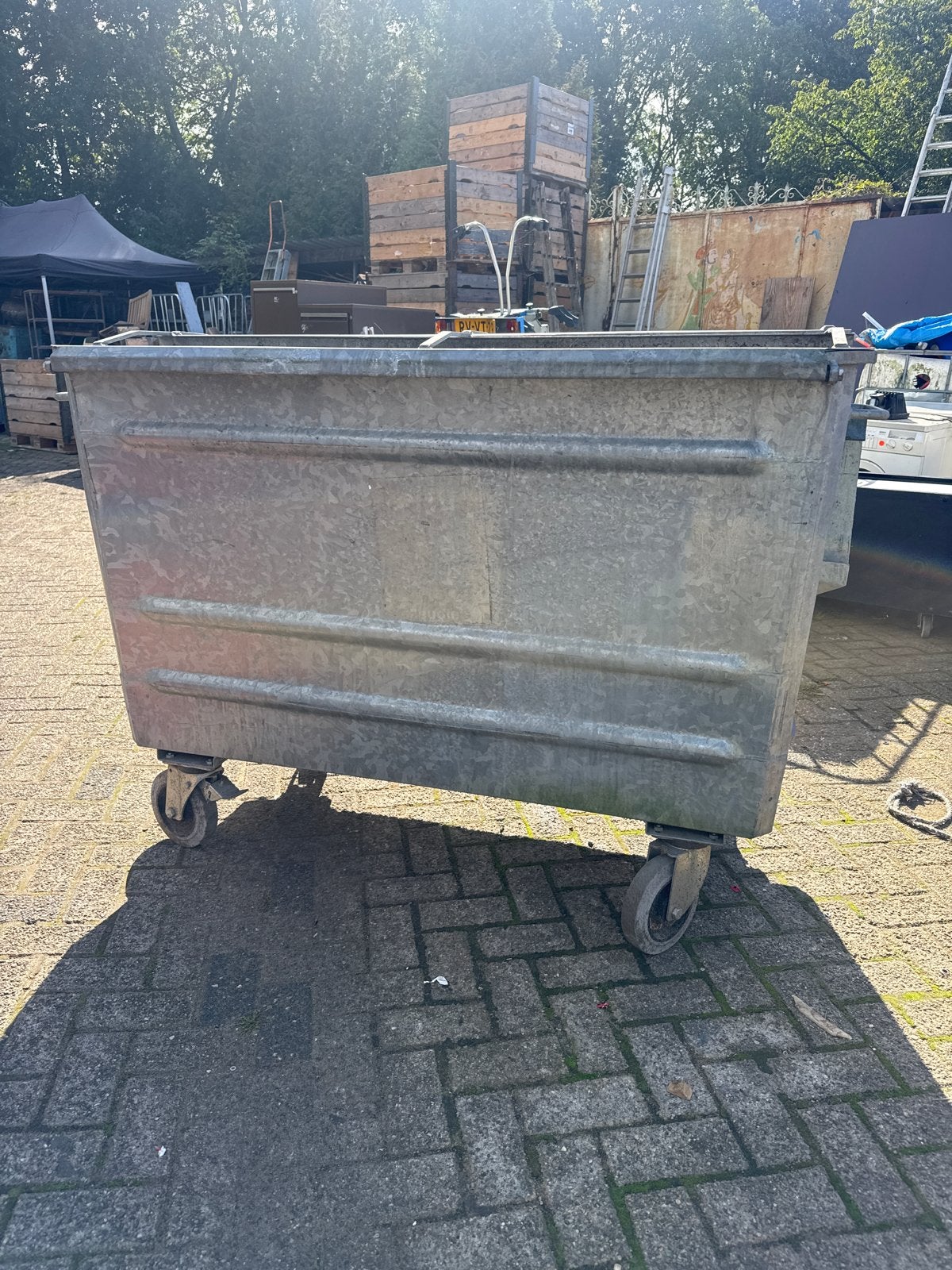 Gegalvaniseerde stalen afvalcontainer 1200L z.g.a.n., Ophalen of Verzenden, X, X, X