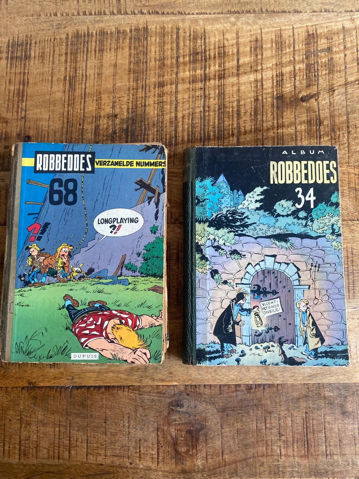 Robbedoes album 68 uit 1958 en 34 uit 1950, Boeken, Eén stripboek, Ophalen of Verzenden, Gelezen