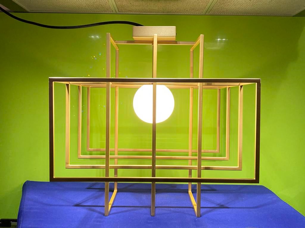 Westwing design plafondlamp – goud – kubus – 4040 cm, Ophalen of Verzenden, Zo goed als nieuw, Metaal, 50 tot 75 cm