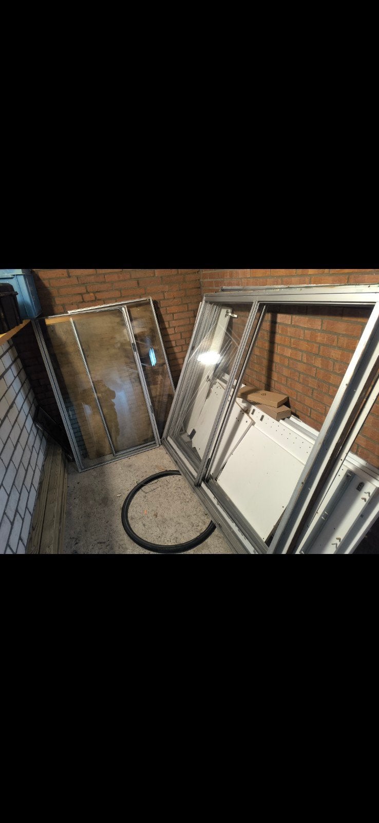 Gebruikte glazen panelen met aluminium frame, Doe-het-zelf en Verbouw, Gevelraam of Ruit, Gebruikt, 120 tot 160 cm, Ophalen of Verzenden