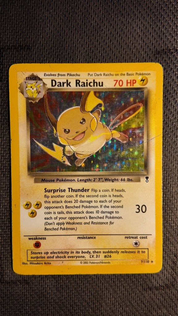 Dark Raichu 7 Legendary Collection | Pokemon kaart, Ophalen, Zo goed als nieuw, Losse kaart, Foil