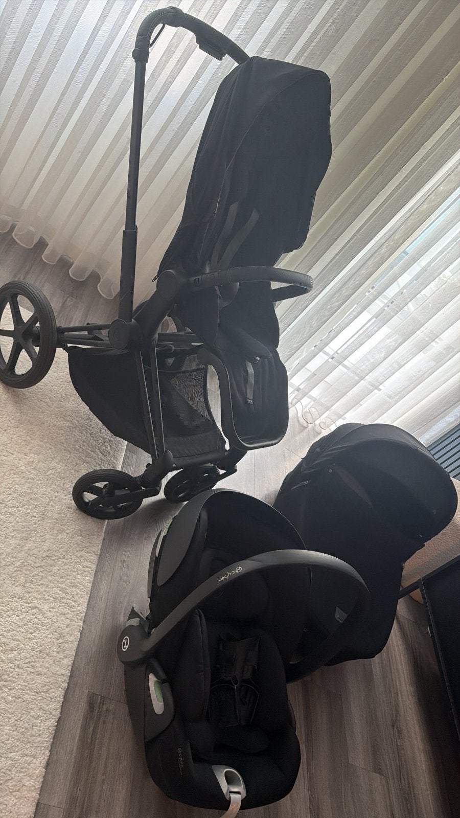 Cybex priam complete 3 in 1 set  Zwart, Ophalen, Zo goed als nieuw, Overige merken, Verstelbare duwstang